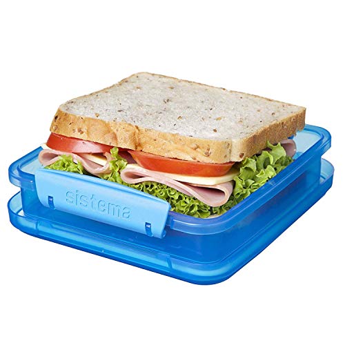 Sistema Lunch Sandwich Box, 450 ml - Assorted Colours, Pack of 3