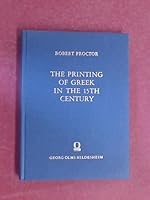 The Printing of Greek in the 15th Century B0000BT3GS Book Cover