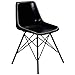 HomeRoots Natural Leather, Iron, Plastic Black Contrast Stitch Leather Dining Chair