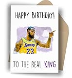Happy Birthday to a Real King | Basketball | Birthday Card | Basketball Fan Card | Goat | Art Print Blank Card