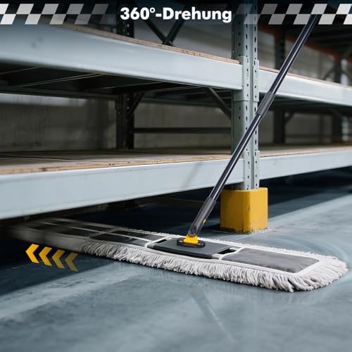 Thihome Bodenwischer, 90cm Breit Wischmopp, Professionelle Bodenwischer Set mit 2 Mikrofaser Pads...