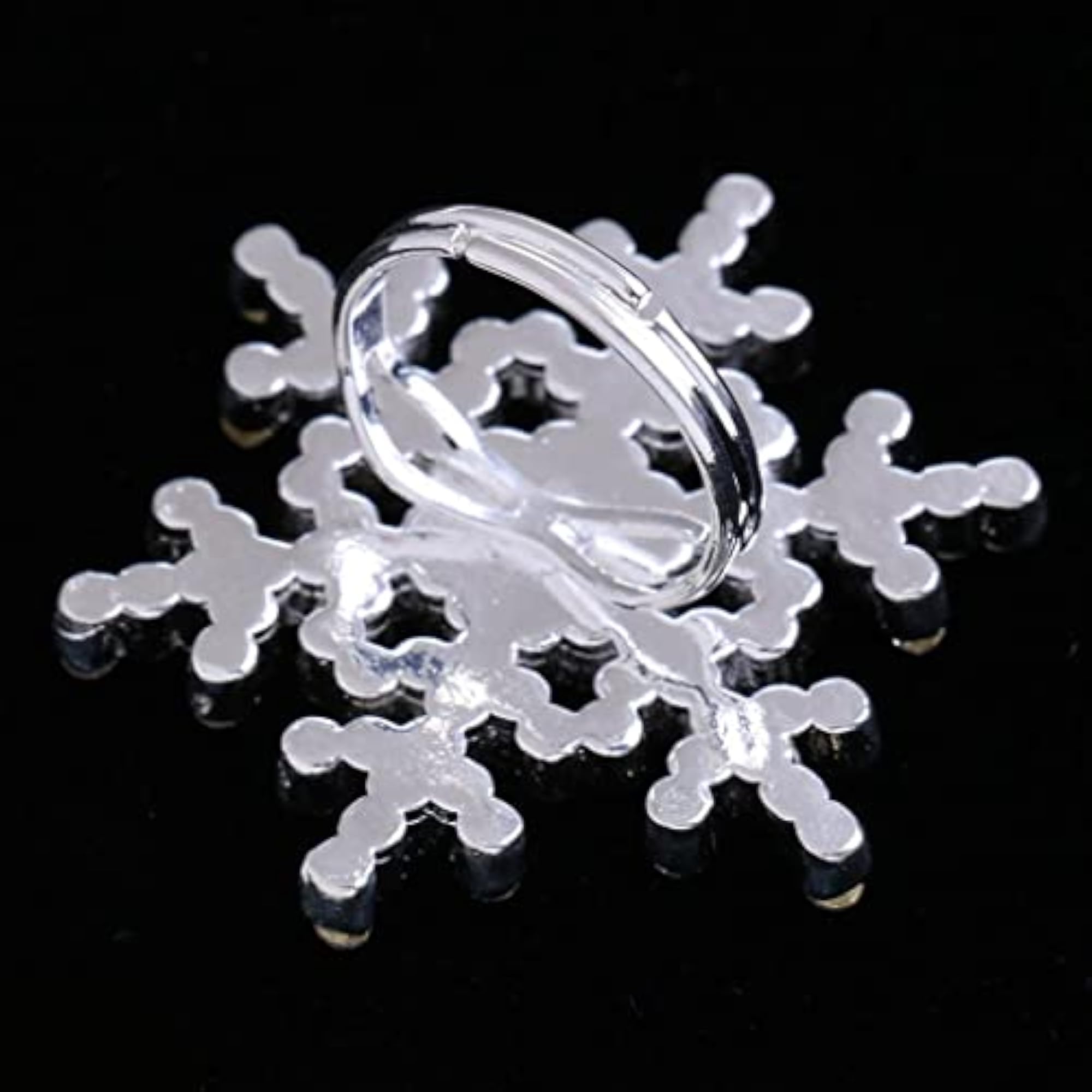 Diamante Rhinestone Snowflake Finger Ring for Weddings