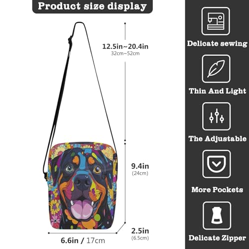 messenger bag cute mens shoulder bag Shoulder Handbag Adjustable Strap for Outdoor Daily Outdoor Daily- Funny Rottweiler Dog3