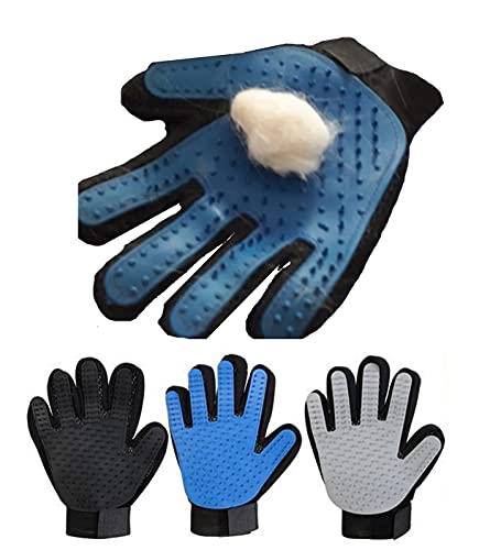 Gant Brosse Anti-Poils. Enlève et Ramasse Les Poils de Vos Animaux de Compagnie en Leur Faisant Un Massage. Chien, Chat, Lapin, etc. Couleur aléatoire. Taille Unique Ajustable grâce à Son Scratch.