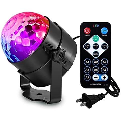 Led Sound Activated Party Lights with Remote Control DJ Lighting Disco Ball Strobe Club Lamp 7 Modes Stage Par Light Magic Mini Led Stage Lights for Christmas Home Room Dance Partiee Parties Birthday Cover