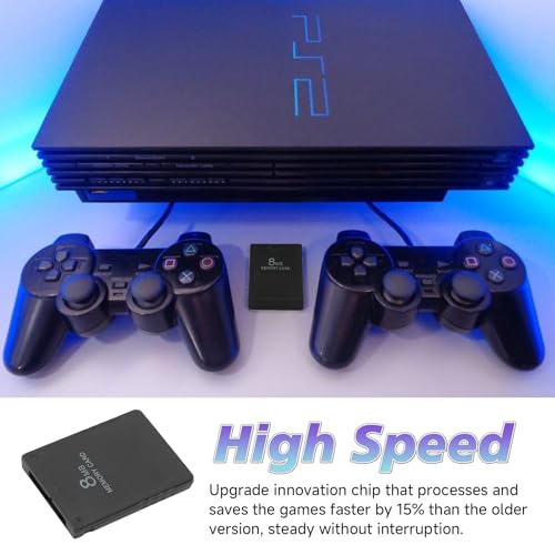 Image of PS2 Memory Card, High Speed Game Memory Card, 15% Speed Up Portable Memory Cards, Compatible with ABS PS2 Accessories Replacement for Saving Games and Information (8MB)