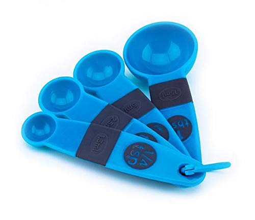 Cuisine Art 4Pcs Measuring Spoon Set, Blue, Polypropylene