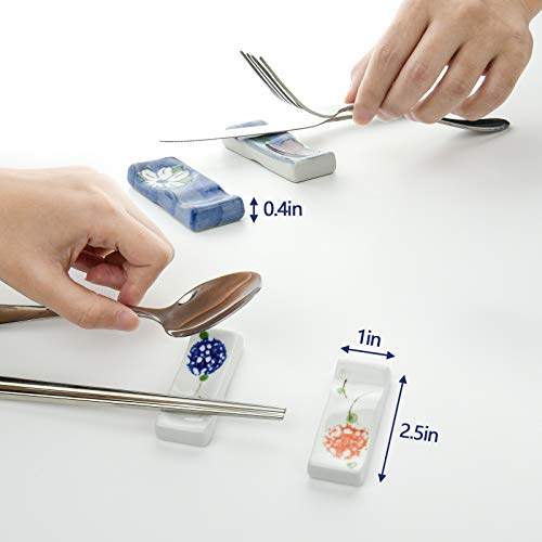 image for Beautyflier Set of 4 Ceramics Chopsticks Rests Hand Painted Japanese S