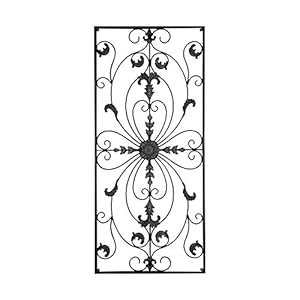   gb-Home-Collection-Metal-Wall-Decor-Living-Room-Victorian-Style-Wall-Art-Decor-Rectangular-Design-20-x-44-Inches-Black