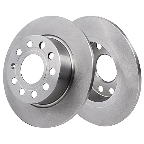 Image of Detroit Axle - Rear Brake Kit for Volkswagen Jetta EOS Beetle GTI | Audi A3 Quattro Disc Brake Rotors Ceramic Brake Pads Replacement [9.96 inch Rotors]