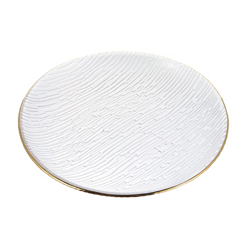 ABOOFAN Elegant Glass Dinner Plate Transparent Salad Dessert Tray for Home Use Design for Space Saving for Parties Gatherings Food