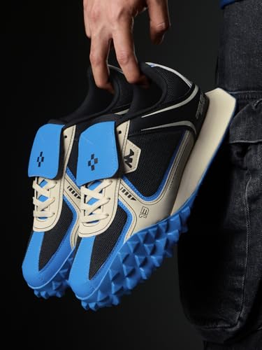 Image of The Souled Store Velocity: Men and Boys Low Top Sneakers | Racing-Inspired Trainer with Breathable Mesh, Cushioned EVA Midsole & Durable Outsole