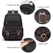 LUNLOPIK Canvas Laptop Backpack with USB Charging Port, Vintage Daypack for Men Women, Black Travel Work Rucksack College Computer Bag Bookbag Fits 15.6 Inch Lapop, Black