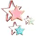 Star Cookie Cutters 3PCS, Stainless Steel Christmas Star Cookie Cutter Tools with Red Environmental PVC, Star Shape Moulds Set for Baking