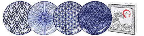 TOKYO design studio Nippon Blue 4-er Teller-Set blau-weiß, Ø 20,6...