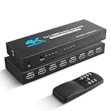 NEWCARE HDMI Switch 7 in 1 Out 4K@60Hz, 7x1 HDMI Switcher with IR Remote, 7 Port HDMI Selector Box Support HDMI2.0, Dolby Vision/Atmos, HDR10 for Xbox, Switch, PS5/4, Roku, Fire Stick