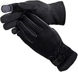 Kingmate Thermo Handschuhe Damen Winter Outdoor Fahrradhandschuhe, Warm Fleece in den Laufhandschuhe mit Touchscreen-Funktion, Farbe: Schwarz