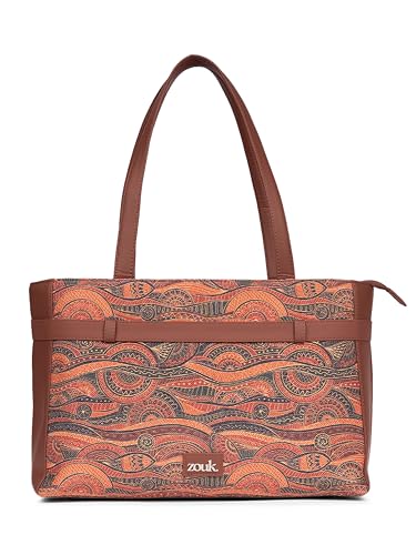 Image of ZOUK Urban Escape Bag | Stylish Vegan with Laptop Compartment, Trolley Sleeve & Anti-Theft Pocket |