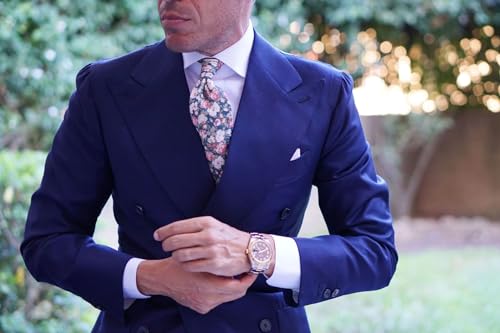 Image of OTAA Floral Necktie Casual Ties for Men - Perfect Neck Tie for Groomsmen Wedding Ties or Formal Occasions