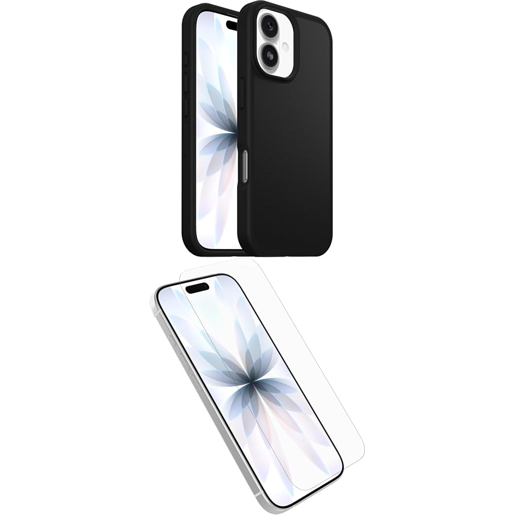 OtterBox React Series MagSafe cover per iPhone 17, Testata a norme MIL-STD 810G, Nero, Senza Retail Package + OtterBox Glass Pellicola protettiva in Vetro temperato per iPhone 17