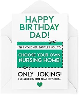 Funny Birthday Cards for Dad | Greeting Card Father | Choose Your Own Nursing Home Voucher | Comedy Humour Joke Banter Fun Sarcasm | CBH227