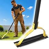 Lilyvane Weed Grass Cutter - 45' Manual Grass Whip with Sharp Serrated Blade, Double-Edged Steel Weed Cutter Tool for Lawn, Garden, Field, Ditch and Overgrown Weeds