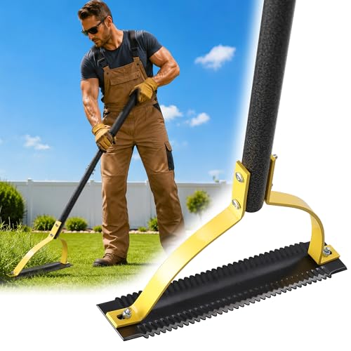 Lilyvane Manual Grass Whip 30 Weed Cutter Tool with Double-Edged Serrated Steel Blade - Heavy Duty Weed Grass Cutter for Garden Yard Field and Ditches