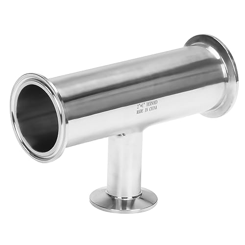Image of DERNORD Reducing Clamp Tee 3 Way Stainless Steel 304 Sanitary Fitting (Pipe OD: 2 inch x 2 inch x 1 inch)