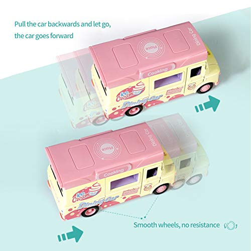 image for Jsbaby Car Toy Pull Back Vehicle,Functional Food Truck with Music&Ligh