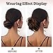 RUWISS Claw Clip Messy Bun Hair Piece Real Human Hair Buns Wavy Curly Chignon Hair Bun Extensions Tousled Updo Claw Clip Ponytail Hairpieces (Light Brown)