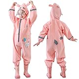 intekids One Piece Raincoat Suit Kids 3D Cartoon Rain Suit Unisex Toddler Outdoors Rain Suit (pink, l)