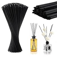FortuneGlobe 100pcs Black Fiber Reed Diffuser Sticks - 20cm x 3mm (7.9in x 0.12in) Compact Length
