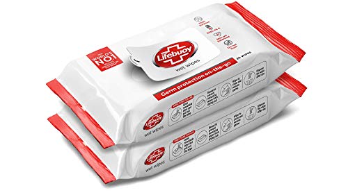 Image of Lifebuoy Wet Wipes Germ Protection On the Go|| 50 Wipes (Pack of 2)