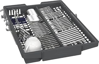 Siemens SR43ES25ME iQ300 Lave-vaisselle encastré 45 cm, particulièrement silencieux, varioSpeed Plus, système de panier varioFlex et variolade, autoOpen dry, aquaStop, Home Connect, acier brossé