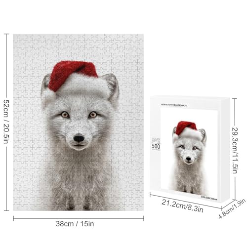 Rompecabezas de 500 piezas para adultos con diseño de zorro navideño y lógica familiar 2