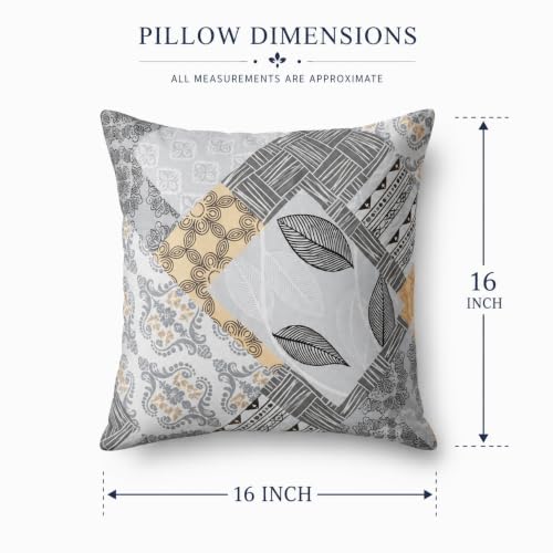 Image of Clasiko 16x16 Cushion Covers - Set of 5 Soft Cotton-Feel Decorative Pillow Covers | Modern Patchwork, Flap Closure, Perfect for Sofa & Living Room