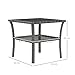 Outsunny Polyrattan Gartentisch, 50 x 50 x 45cm, wetterfest Beistelltisch für 4 Personen, Quadratisch Terrassentisch mit Ablage Glasplatte, Couchtisch Balkontisch für Garten, Terrasse, Balkon Grau