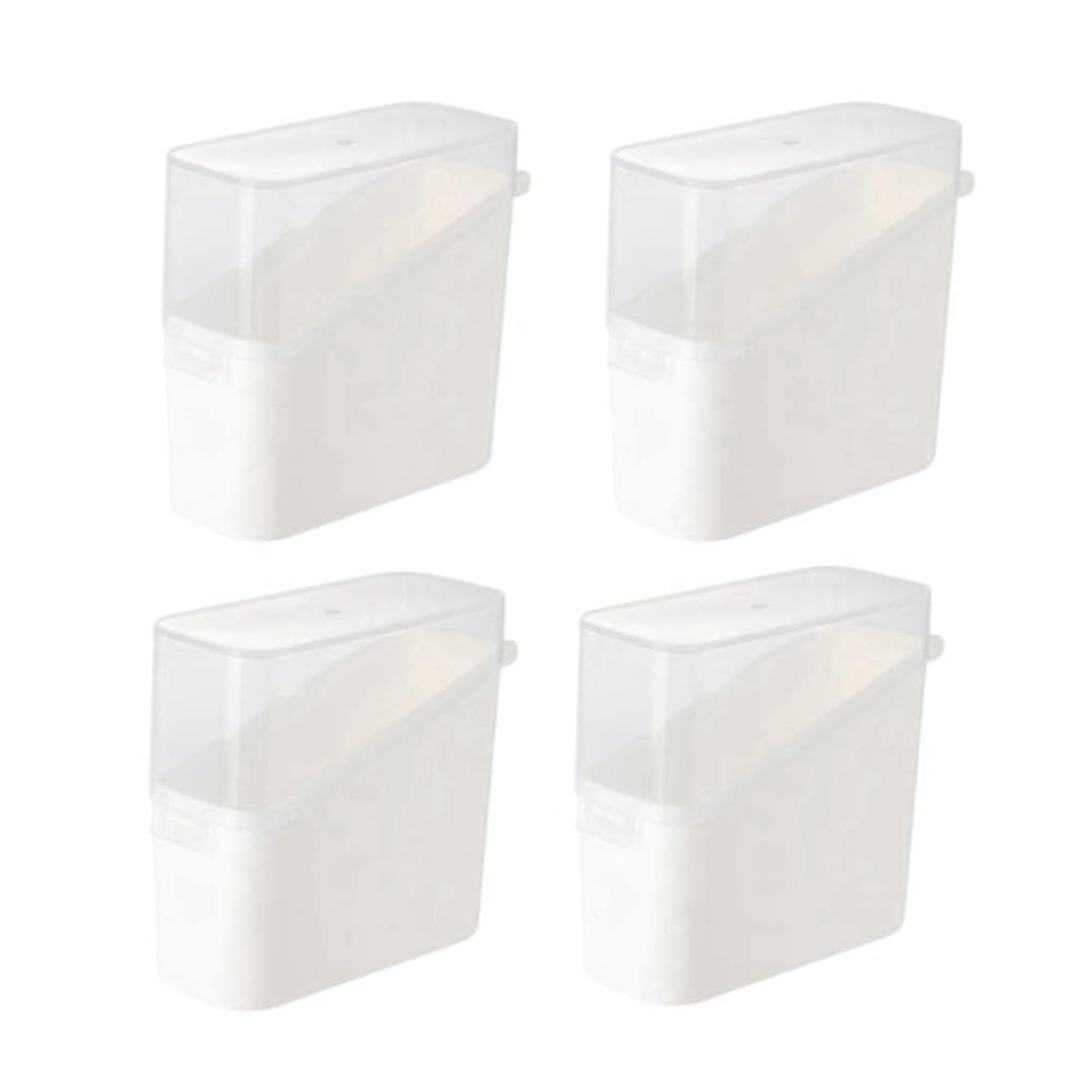 Bumdenuu White Sliced Cheese Container For Refrigerator, 4 Pieces Cheese Storage Box With Flip Lid, Cheese Storage Holder,