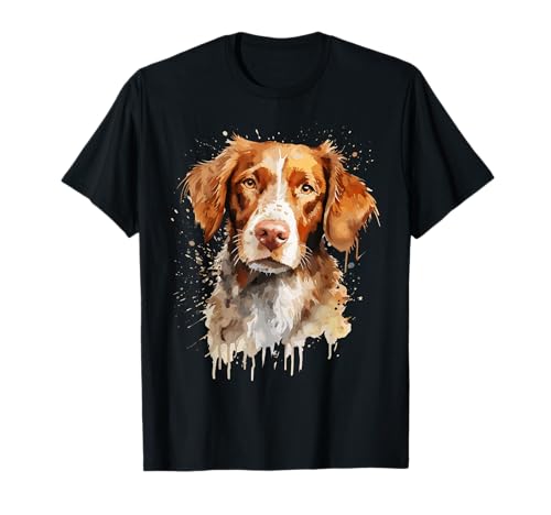 Brittany Spaniel Lovers Design Pop Art Brittany Spaniel Perro Camiseta