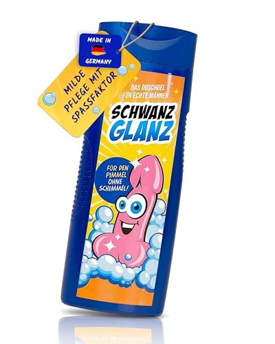 Deggelbam 1x SchwanzGlanz das Duschgel für den Mann mit einem tollen Penis|Shampoo|Scherzartikel|Geschenkidee|Männergeschenk|Geburtstagsgeschenk|Vatertagsgeschenk|Spaß Geschenk für Freund, 300 grams