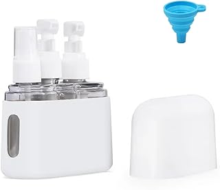 Mini Shampoo Dispenser Portable Travel Bottle Set, Refillable Leak Proof Travel Bottles for Toiletries, Portable Travel Size Pump Bottles Containers Liquid Holder(Gray,3-in-1)