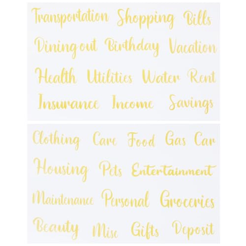 GORGECRAFT 112Pcs Cash Envelope Labels Stickers A6 Budget
