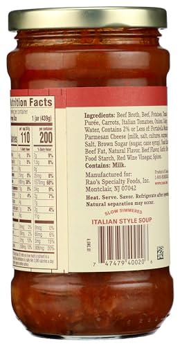 Image of Rao's Made for Home Tuscan Beef Soup, 16 oz, Traditional Italian Heat and Serve Soup, Made with Premium Quality Ingredients (Pack of 4)