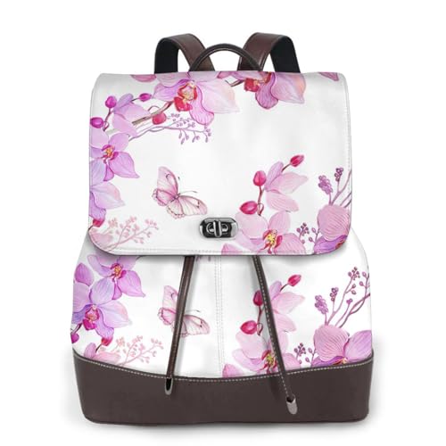 Sac à dos en cuir PC femme EdWal fleuri pour le travail et les voyages
