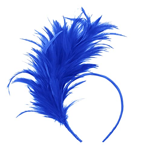 Webgger 1920S Fascinator Women Feather Headband Headpiece For Cocktail Wedding Tea Party Blue #TOP1