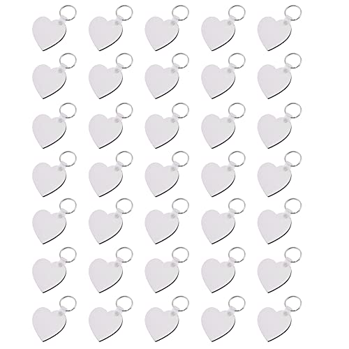 Umwhcw Lot de 35 pièces en forme de cœur vierge - Fermoir à charnière - Fermoir imprimé - Pour sublimation - Accessoires (double face) Cover