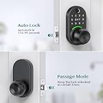 Keypad Smart Door Lock with Knob, Yamiry Keyless Entry Digital Lock with Handle, Fingerprint Electronic Knob for Front Door