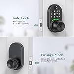 Keypad Smart Door Lock with Knob, Yamiry Keyless Entry Digital Lock with Handle, Fingerprint Electronic Knob for Front Door, Generate Passcode Remotely, Easy Installation - Image 4