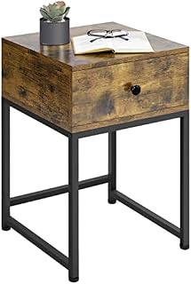 Yaheetech Bedside Tables,Nightstand Storage, End Table with Storage,for Bedroom/Entryway,Rustic Brown
