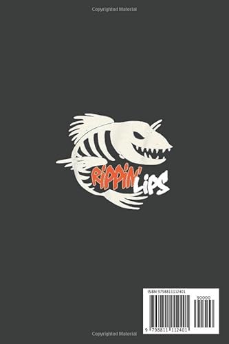 Fishing Rippin' Lips Fish Bones Notebook: Retro Funny Fishing Notebook Fishing 6x9 - 110 Lined Page